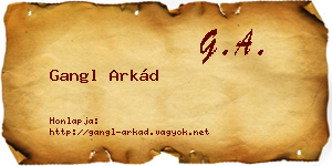 Gangl Arkád névjegykártya
